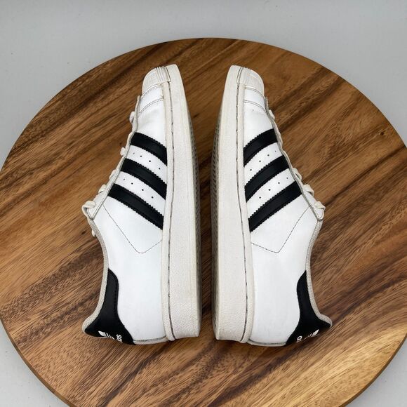 adidas Superstar Shoes Mens US 5.5 White Black Striped Leather Casual Sneakers main image 9